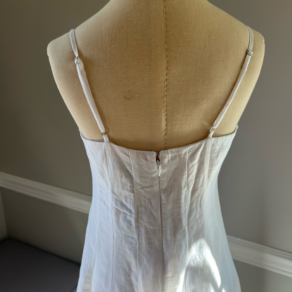 NWT J.Crew linen white A-line midi dress - Picture 6 of 6